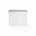 Kd Vestidor 37.5 x 42.13 x 18.13 in. Gray Granite Top Kitchen Island & Cart, White KD3294456